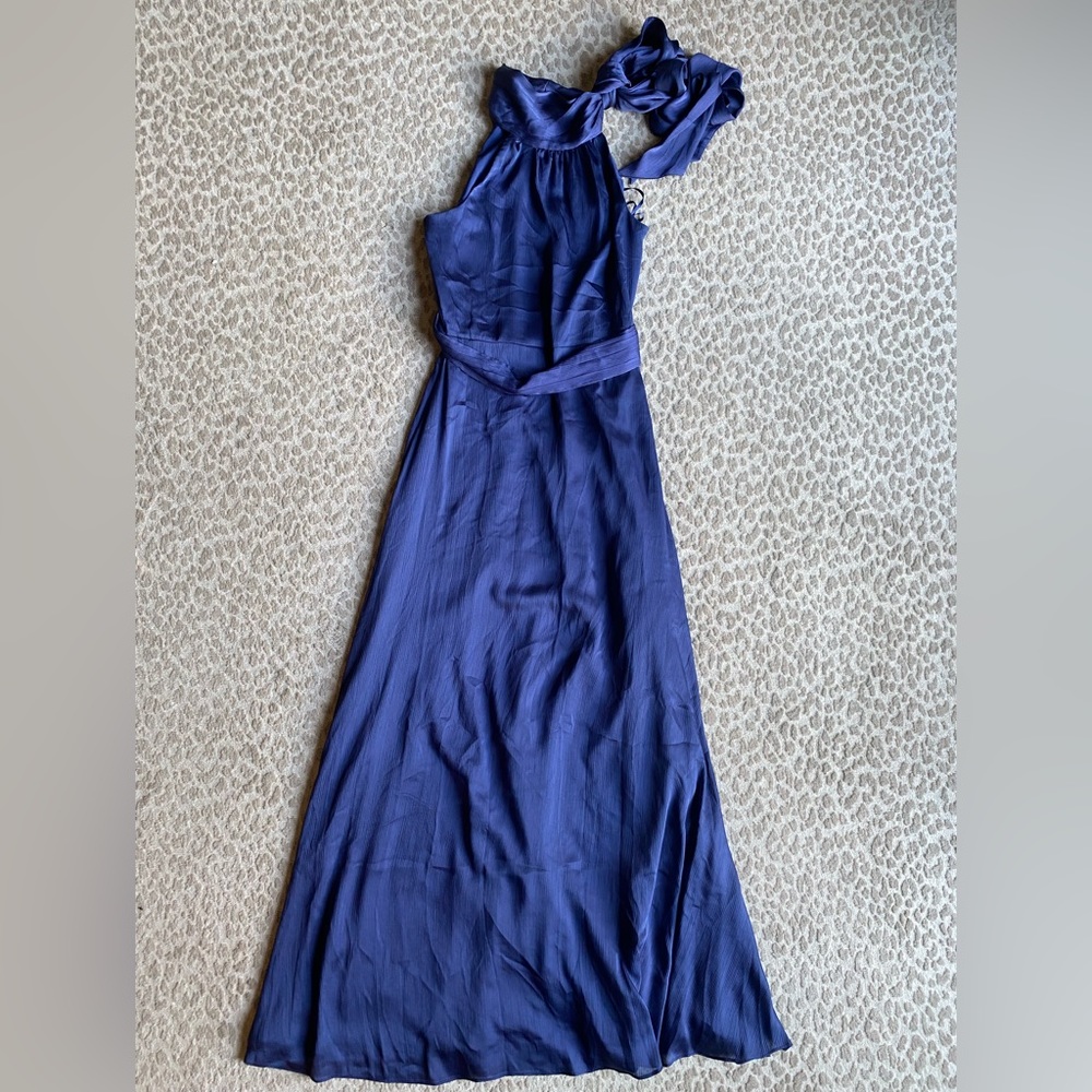 NWT Sachin + Babi Kayla Full-Length Satin Gown in Deep Cobalt, size 2 - Picture 4 of 12